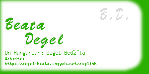 beata degel business card
